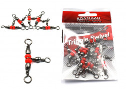 Вертлюг тройной Namazu TRIPPLE SWIVEL, латунь, цв. BN, р. 12 х 14, test-10 кг уп.10 шт