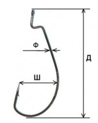 Крючок FISH SEASON FS Worm №2 4шт офсет. 3312-02F