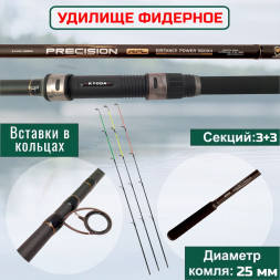 Удилище фидерное KYODA PRECISION длина 3,60 м, тест до 180 гр carbon T40, штекер