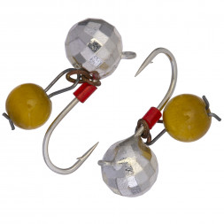 Мормышка вольфрамовая Condor Шар фигурный с ушком d 4,0 мм, вес 0,58 гр, безмотылка, серебро Кошачий глаз 10 шт