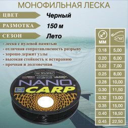 Леска BALSAX Nano Carp 0.20 150м