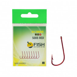 Крючок FISH SEASON Sode-ring №6 Red 8шт 10006-R06F