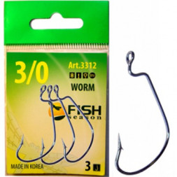 Крючок FISH SEASON Wide Range Worm №1/0 BN 5шт офсет. 2315-0051F