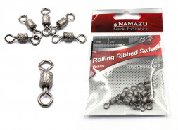 Вертлюг Namazu ROLLING RIBBED SWIVEL, латунь, цв. BN, р. 10, test-4 кг уп.10 шт