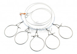 Кукан Namazu металлический трос 3,0 м, d-2 мм 5 круглых карабинов уп. пакет